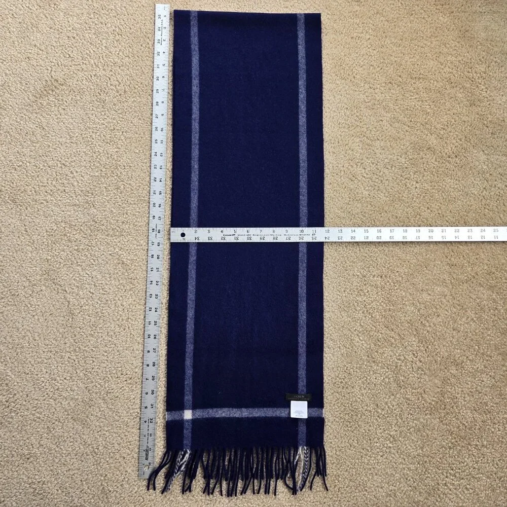NWOT J. Crew Collection Cashmere Scarf Blue White